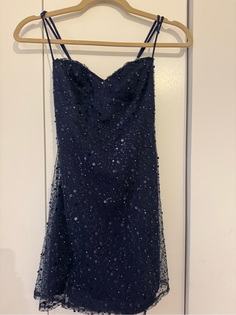 Lucy in the sky navy blue sequin dress xxs